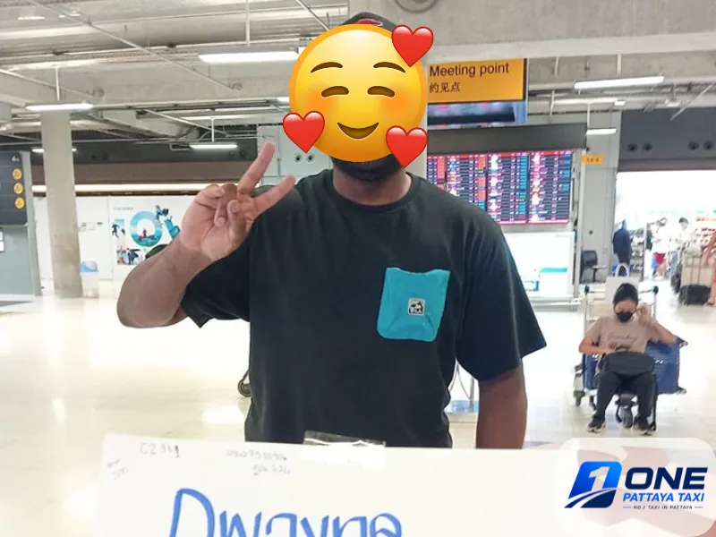 One Pattaya Taxi customer with pickup sign
