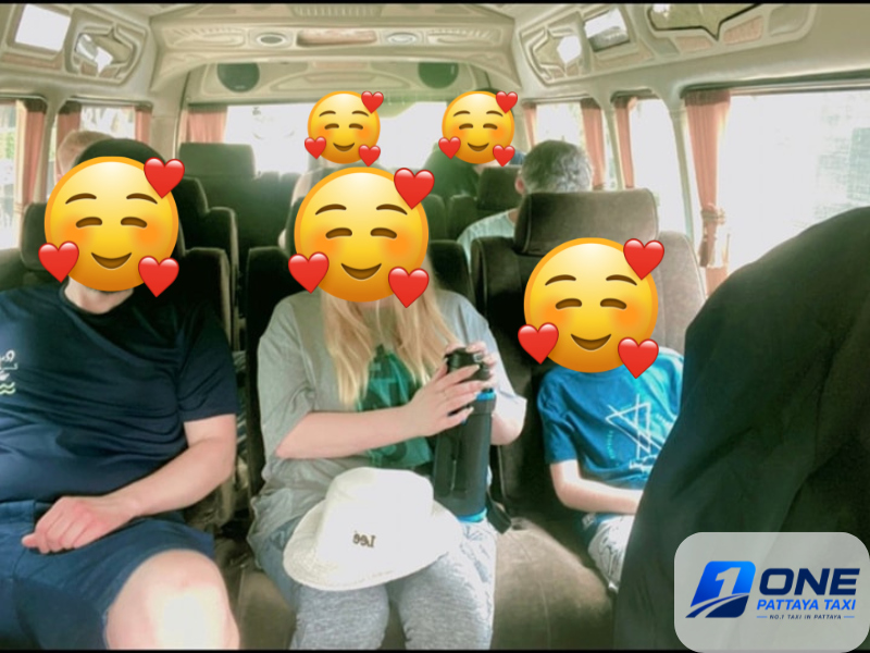 Passengers inside One Pattaya Taxi van
