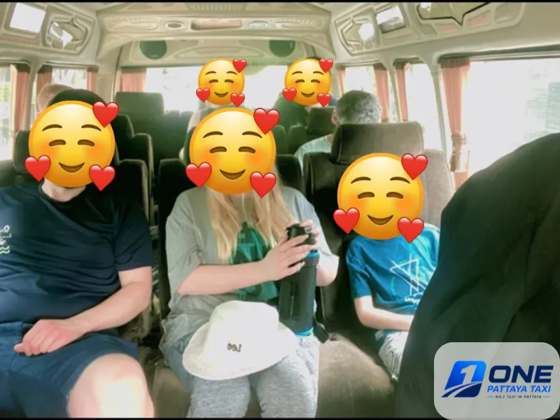 Passengers inside One Pattaya Taxi van